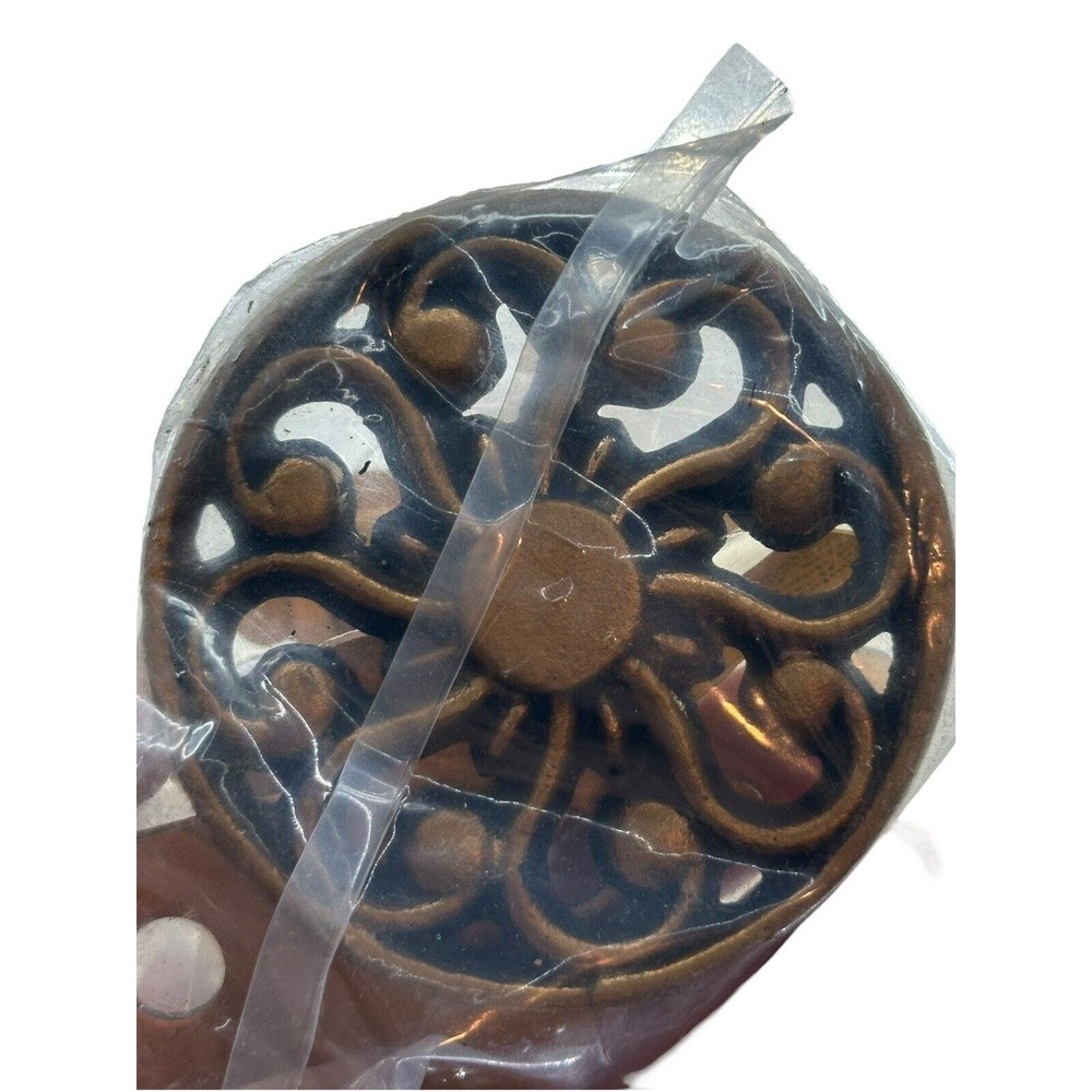 Antique Drapery Rod Company Medallion Bracket Pair in Antique Gold Reproduction